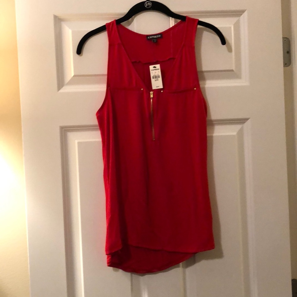 NWT red Express half zip tank top Size XS